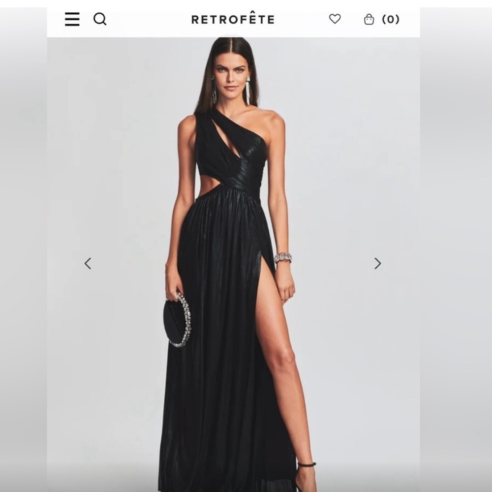 Retrofete Jolene Black Maxi Gown